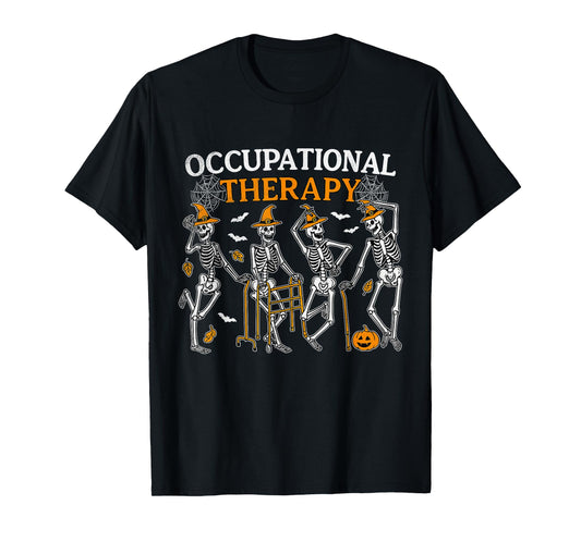 Dancing Skeleton Occupational Therapy Halloween OT Therapist T-Shirt