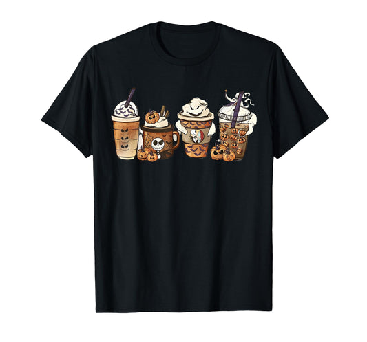 Cute Halloween, Coffee Lover Shirt, Skeleton Halloween T-Shirt