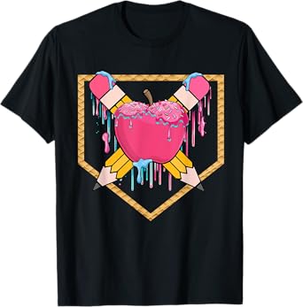 Back To School Teacher Student Ice Drip Baseball Trend T-Shirt