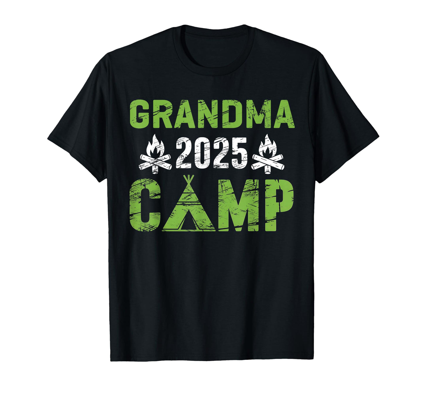 Grandma Camp 2025 Family Vacation Summer Camping Crew Kids T-Shirt