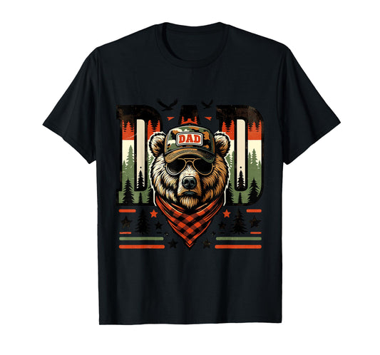 Dad Bear Papa Daddy Bear Lovers Camping Hunter Father's Day T-Shirt