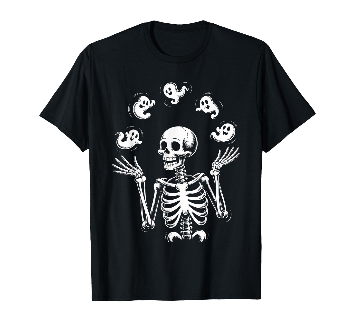 Skeleton Juggling Ghosts Funny Halloween Costume T-Shirt T-Shirt