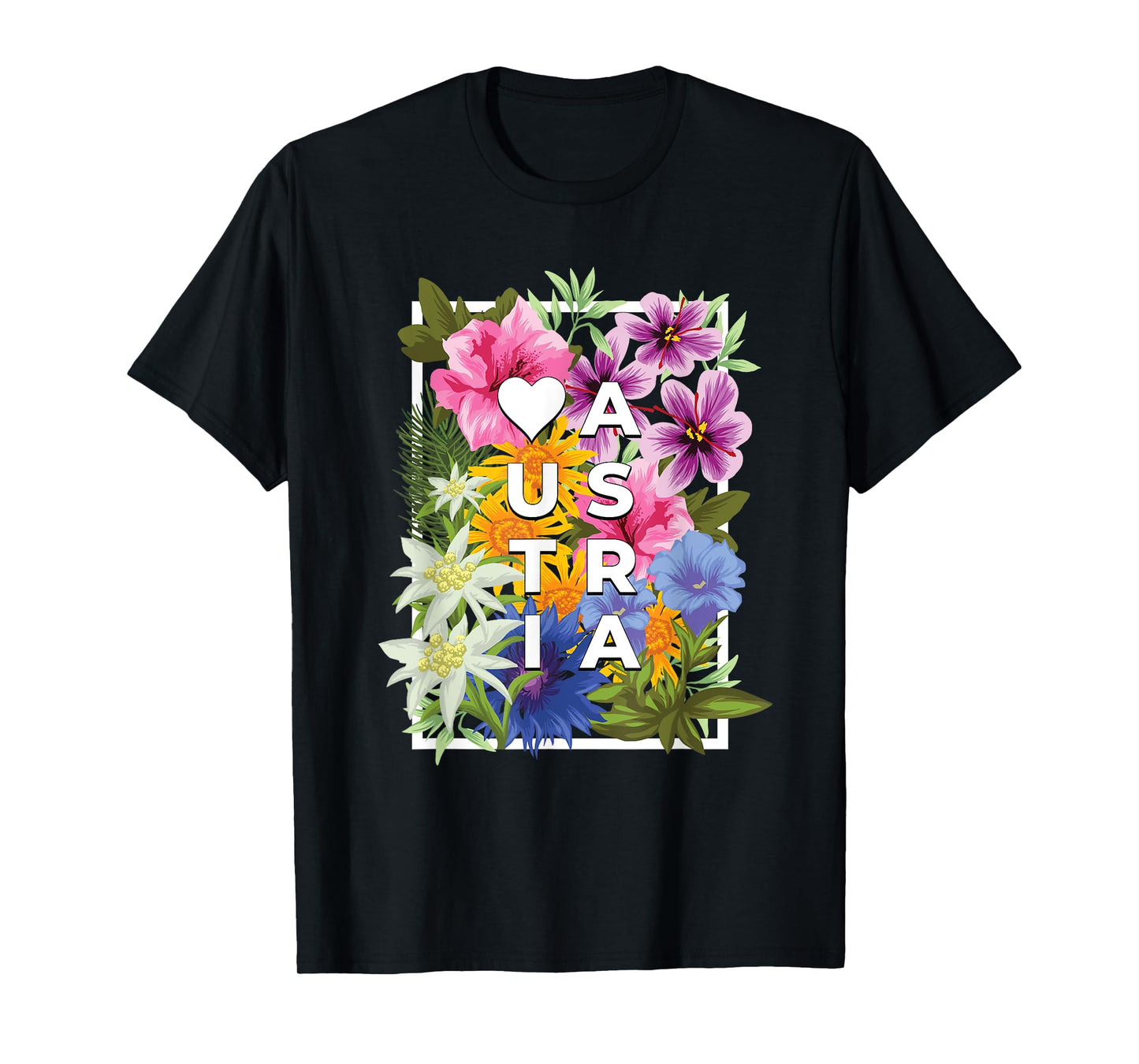 Flowers of Austria Word Art - Austrian Pride T-Shirt