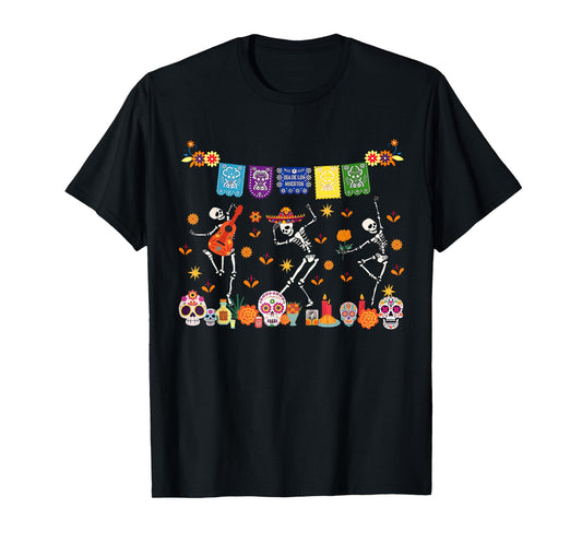 Day of The Dead Funny Halloween Spooky Dancing Skeletons T-Shirt