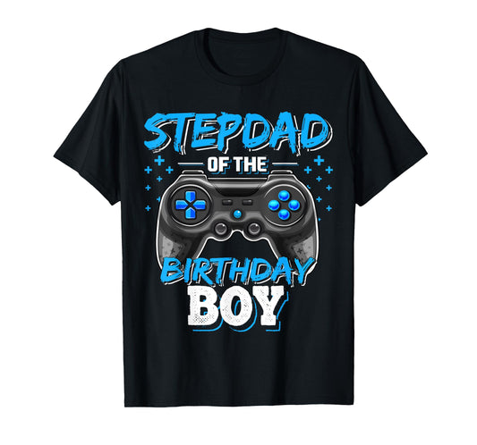 Stepdad of the Birthday Boy Matching Family Video Game Party T-Shirt