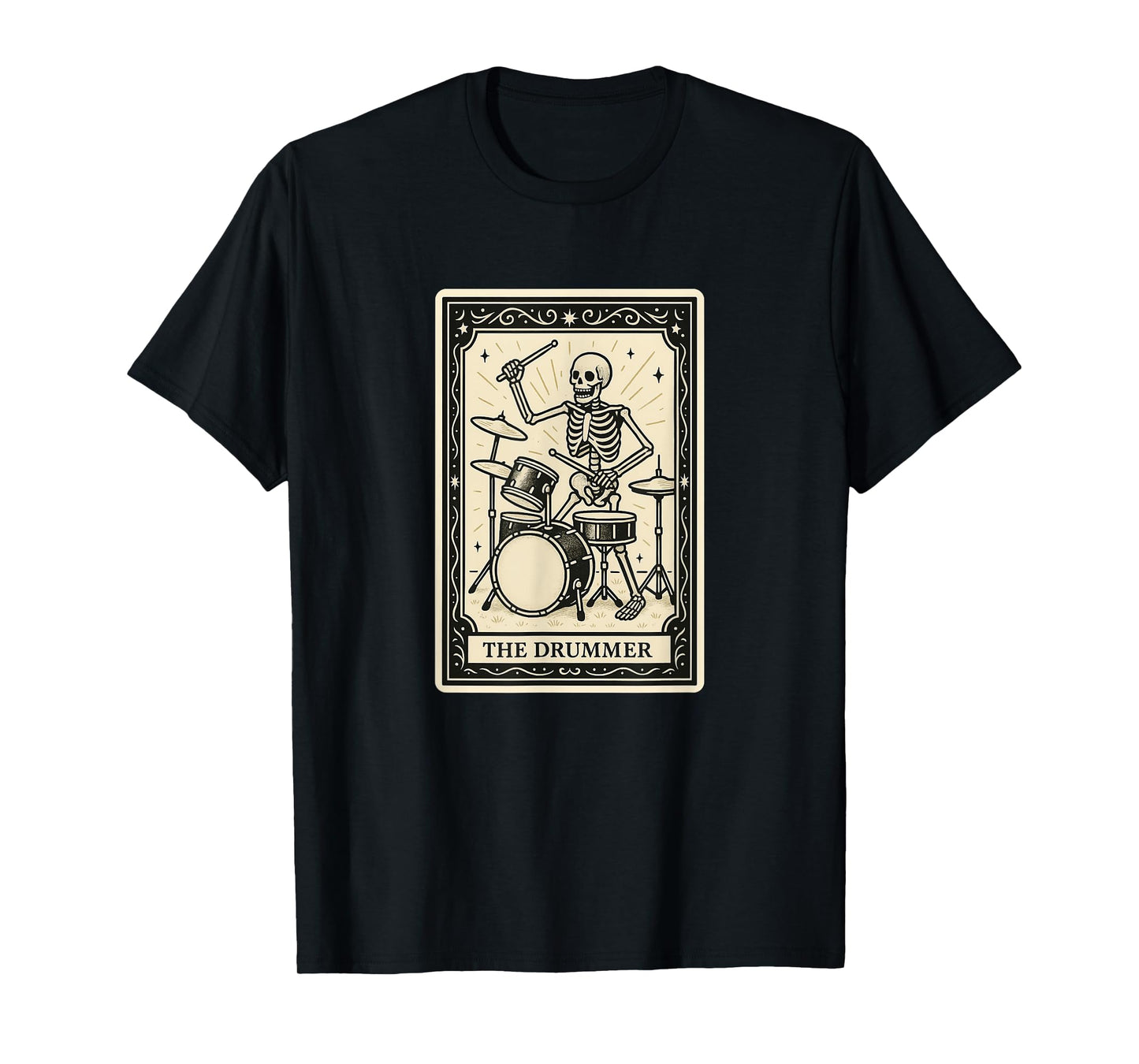 The Drummer Tarot Card - Spooky Gothic Drums Drumming Band T-Shirt