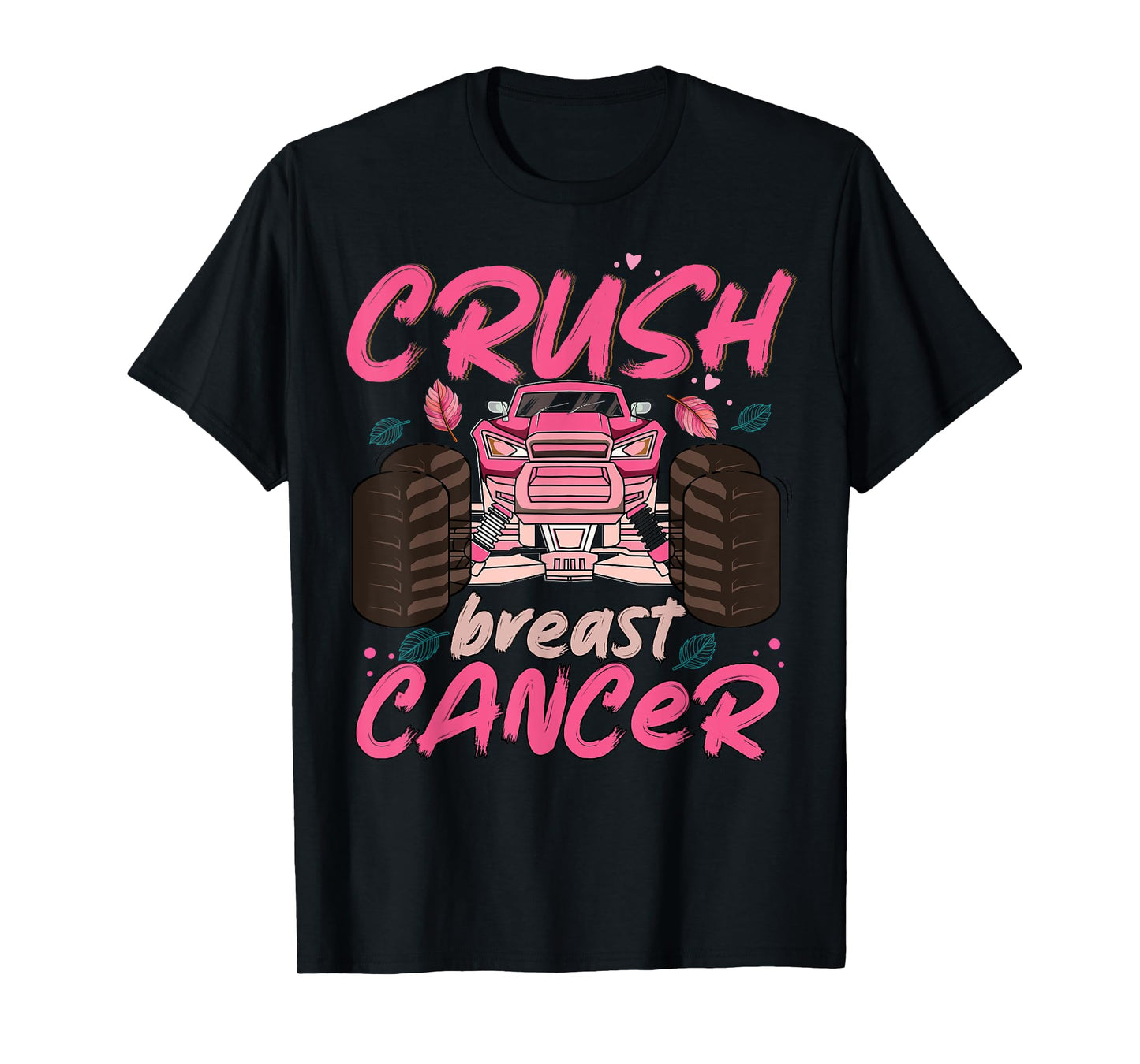 Crush Cancer Monster Truck Breast Cancer Awareness Toddler T-Shirt