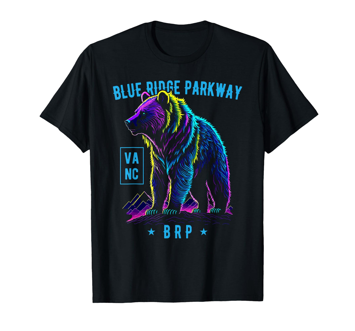 Blue Ridge Parkway NC VA BRP Bear Design T-Shirt