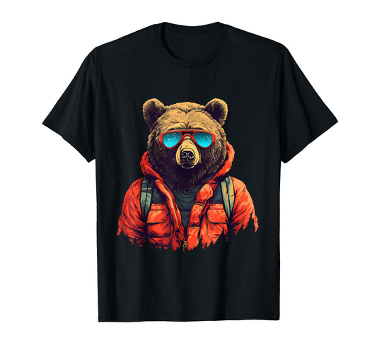 Bear Sunglass Wildlife Animal Art Nature Forest T-Shirt