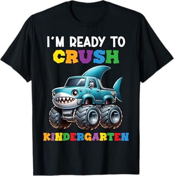 I'm Ready To Crush Kindergarten Shark Back First Day School T-Shirt
