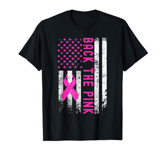 Back The Pink Breast Cancer Awareness Flag Toddle T-Shirt