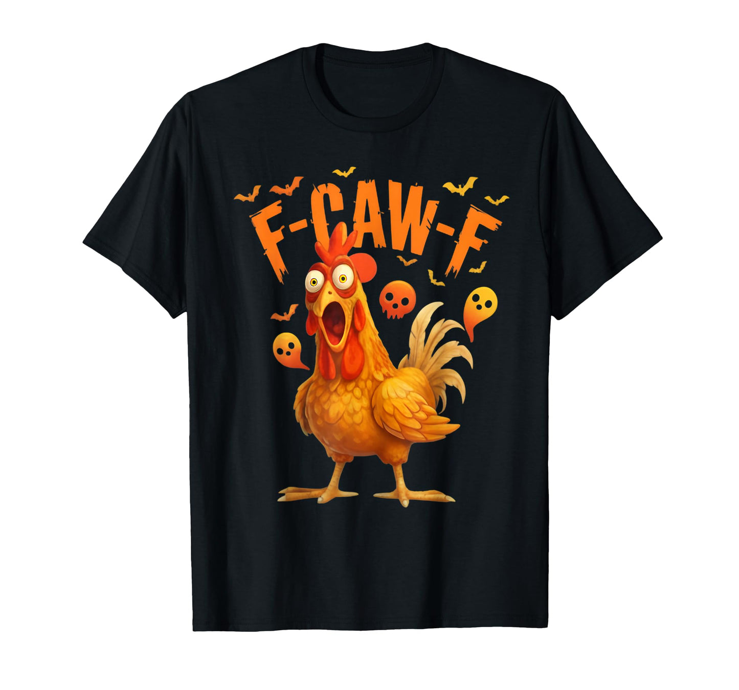 Chicken F-Caw-F Web Bats Halloween T-Shirt