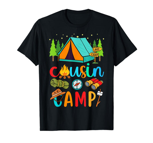 Funny Cousin Camp 2025 Family Vacation Summer Camping Crew T-Shirt