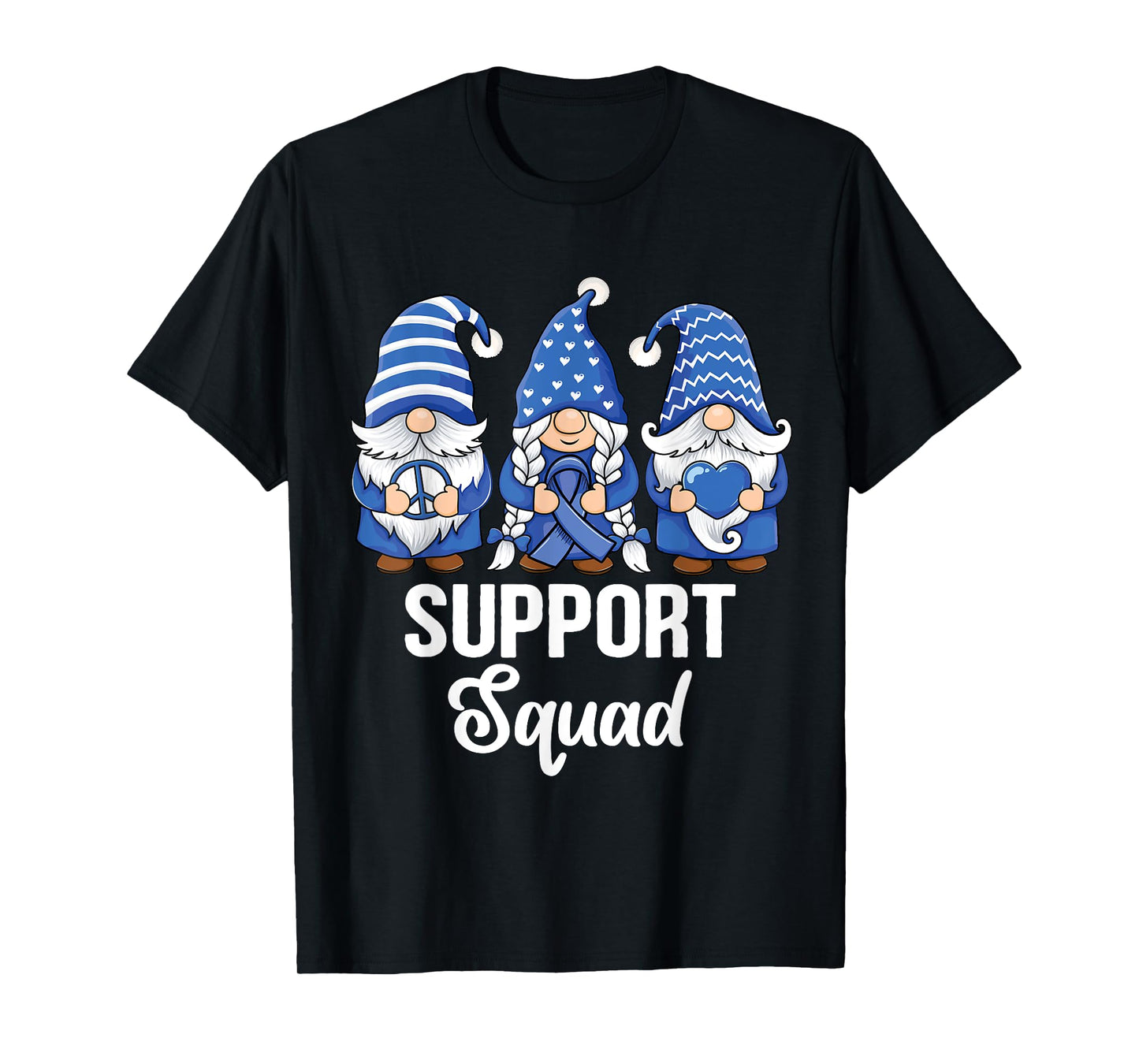 Colon Cancer Support gnomes with ribbon Colorectal Awareness T-Shirt