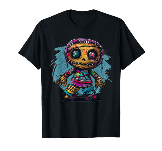 Cartoon Voodoo Doll Art I Kids Voodoo Doll Colorful Voodoo Doll T-Shirt