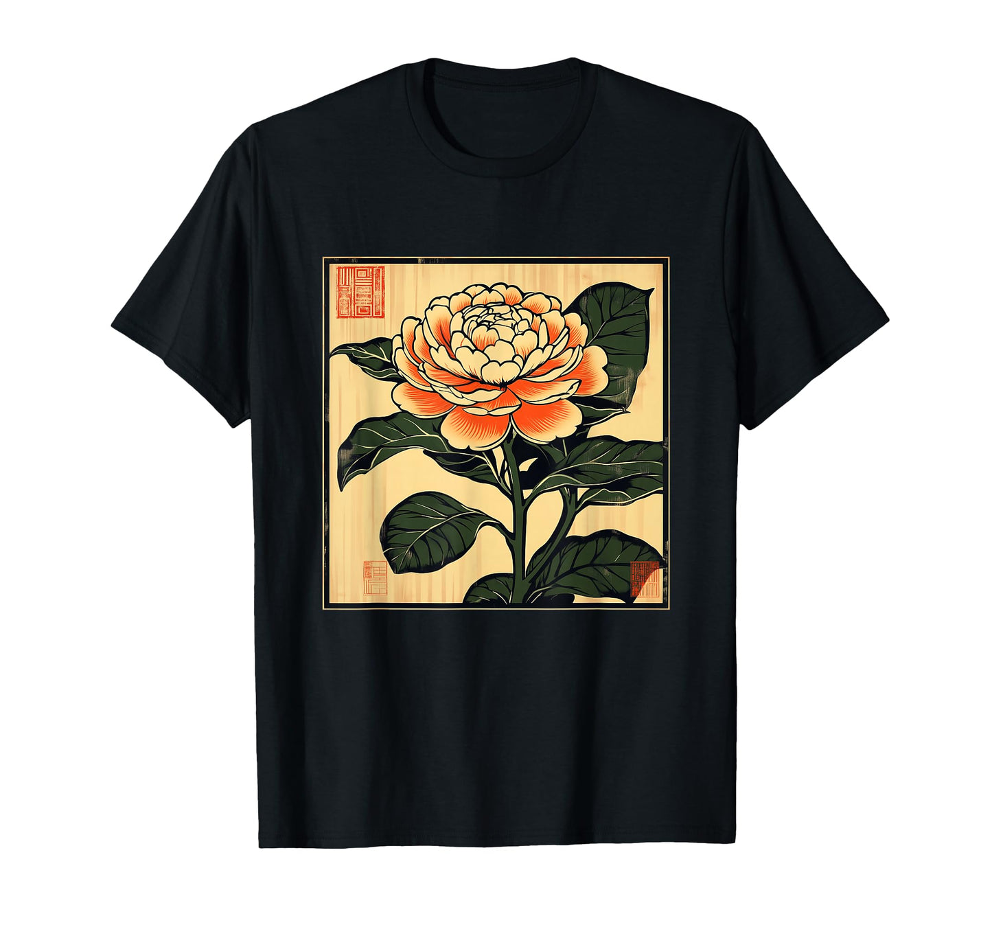 Vintage Japanese Camellia Flowers Retro Japan Floral Tsubaki T-Shirt