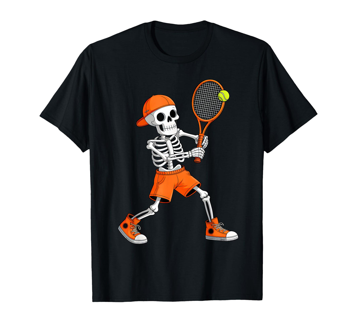Funny Skeleton Play Tennis Halloween Costume Boys Men Kids T-Shirt