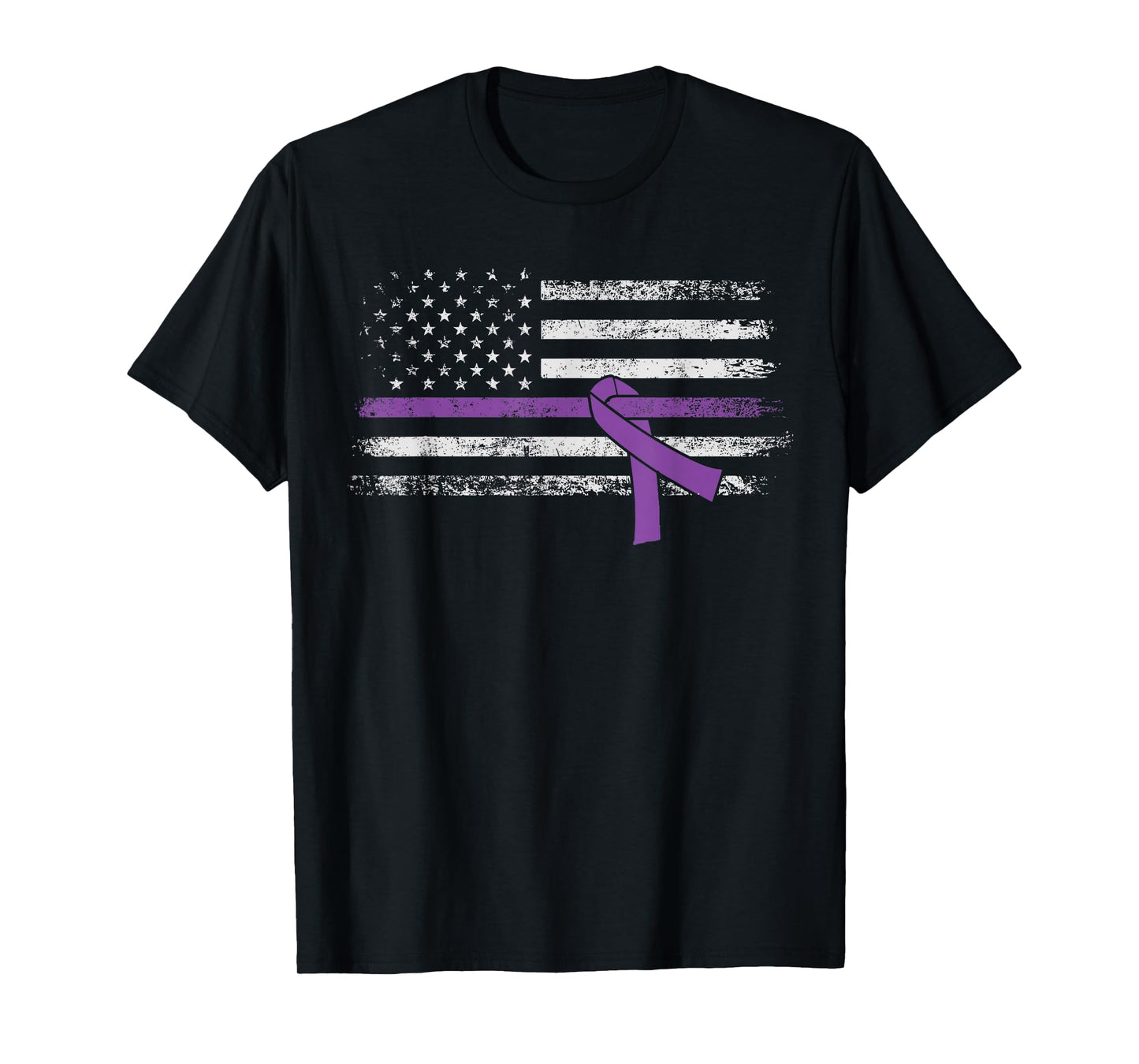 Pancreatic Cancer Awareness American Flag T-Shirt T-Shirt