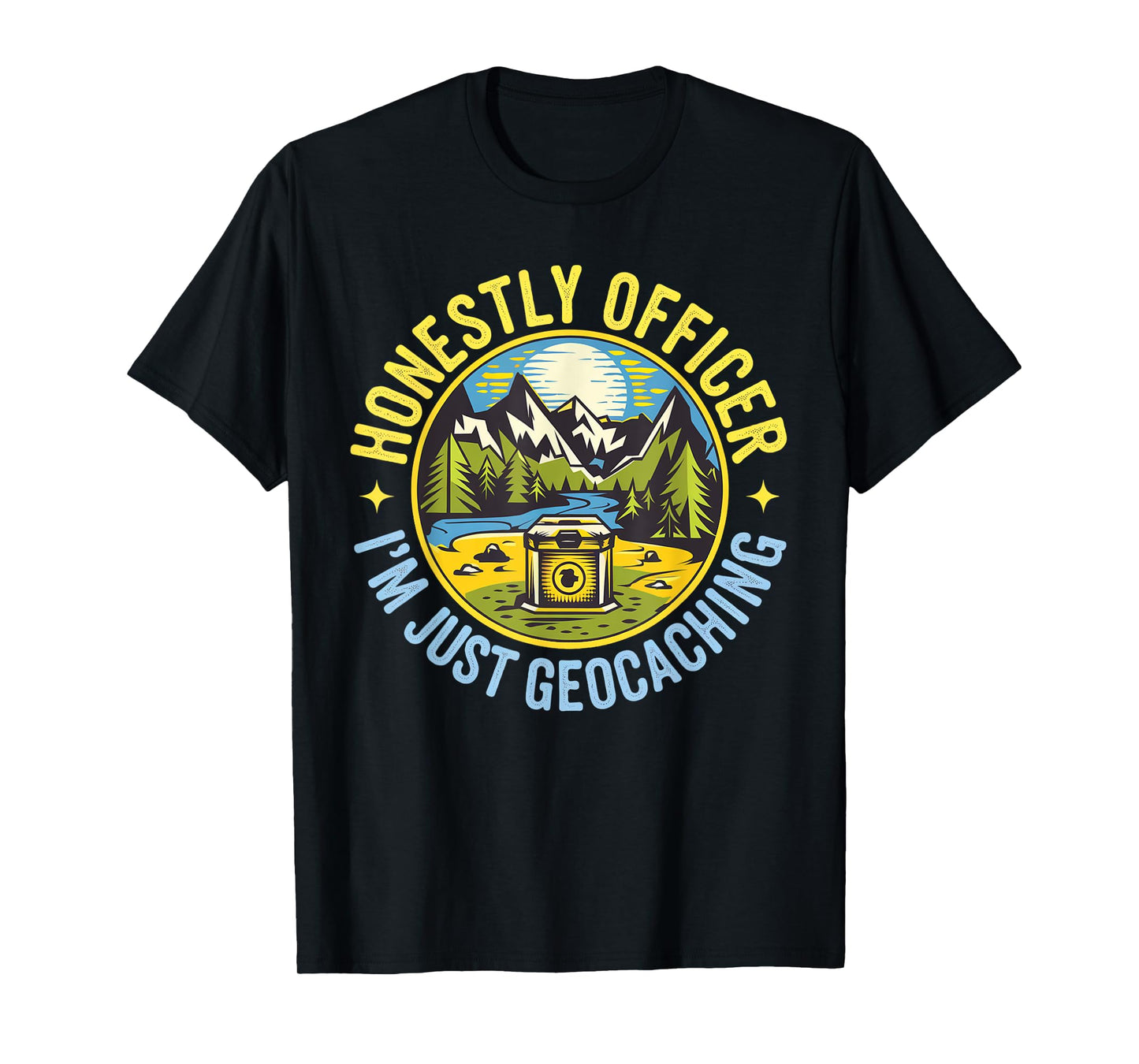 Honestly Officer I'm Just Geocaching Map Reading Geocache T-Shirt