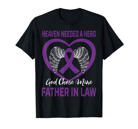 Heaven Needed a Hero Purple Alzheimers Father In Law Graphic T-Shirt