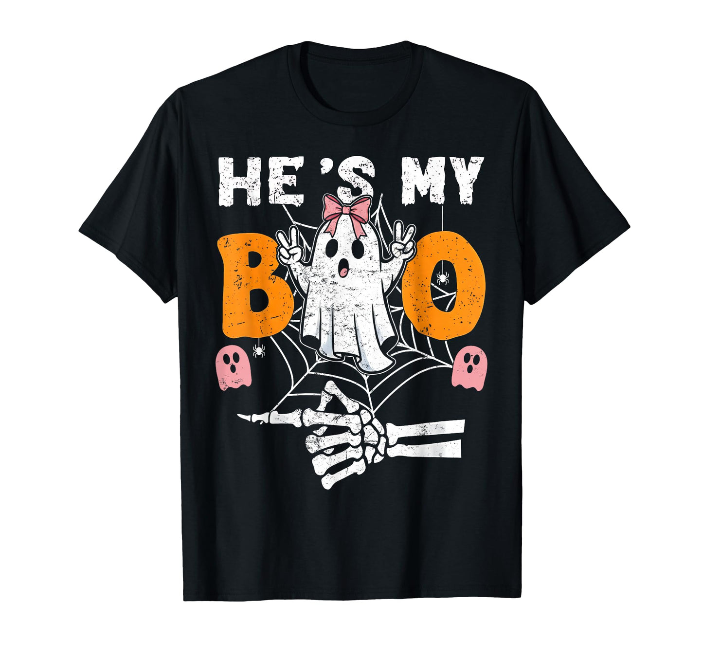 He's My Boo Ghost Matching Couple Halloween Costume T-Shirt