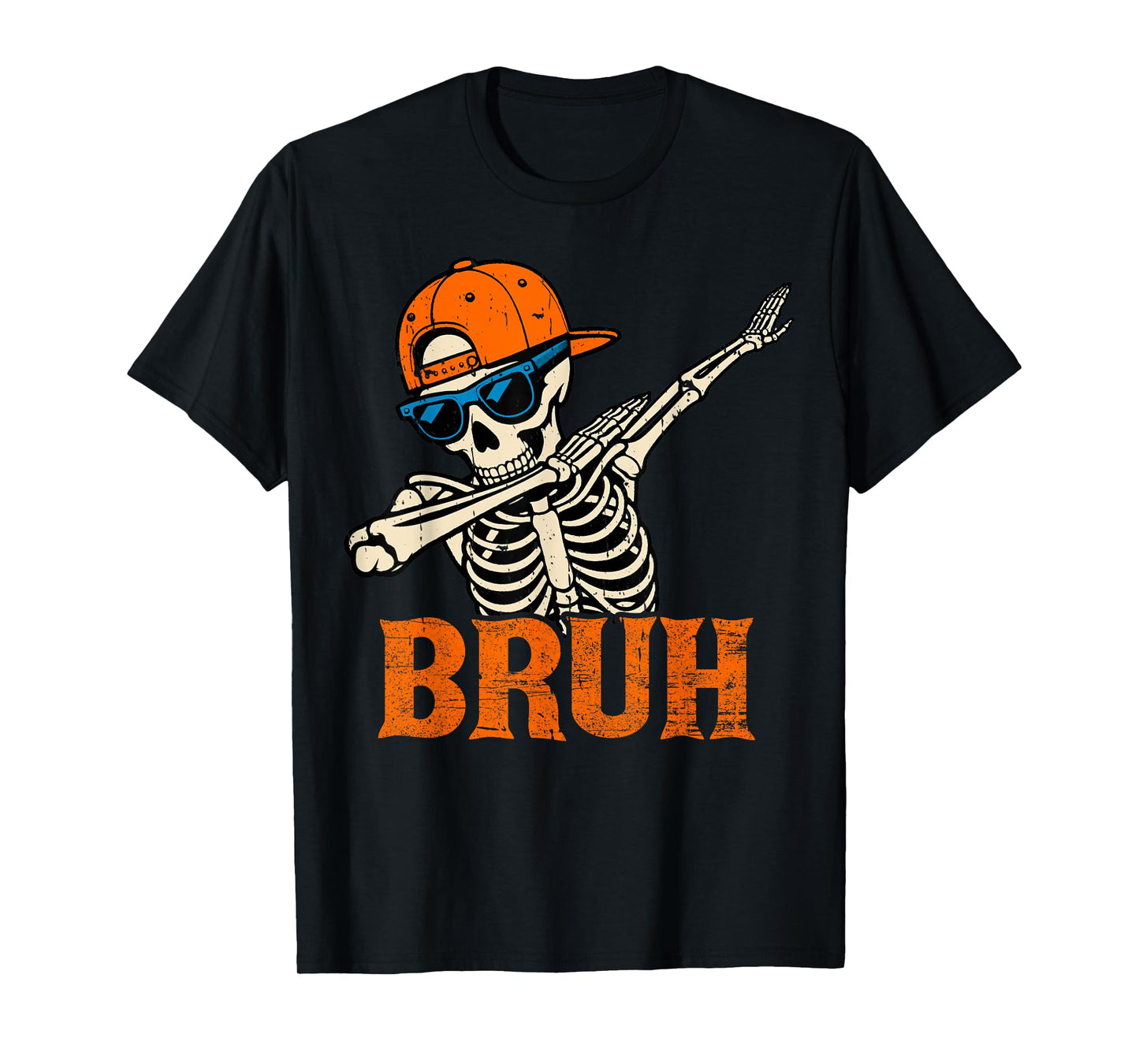 Bruh Spooky Dabbing Skeleton Halloween Custome for Boys Men T-Shirt