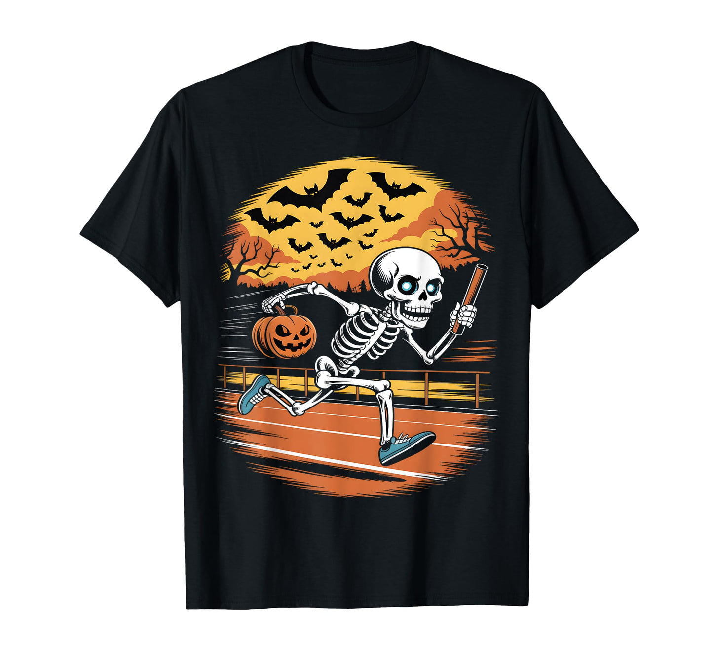 Halloween Skeleton Running T-Shirt