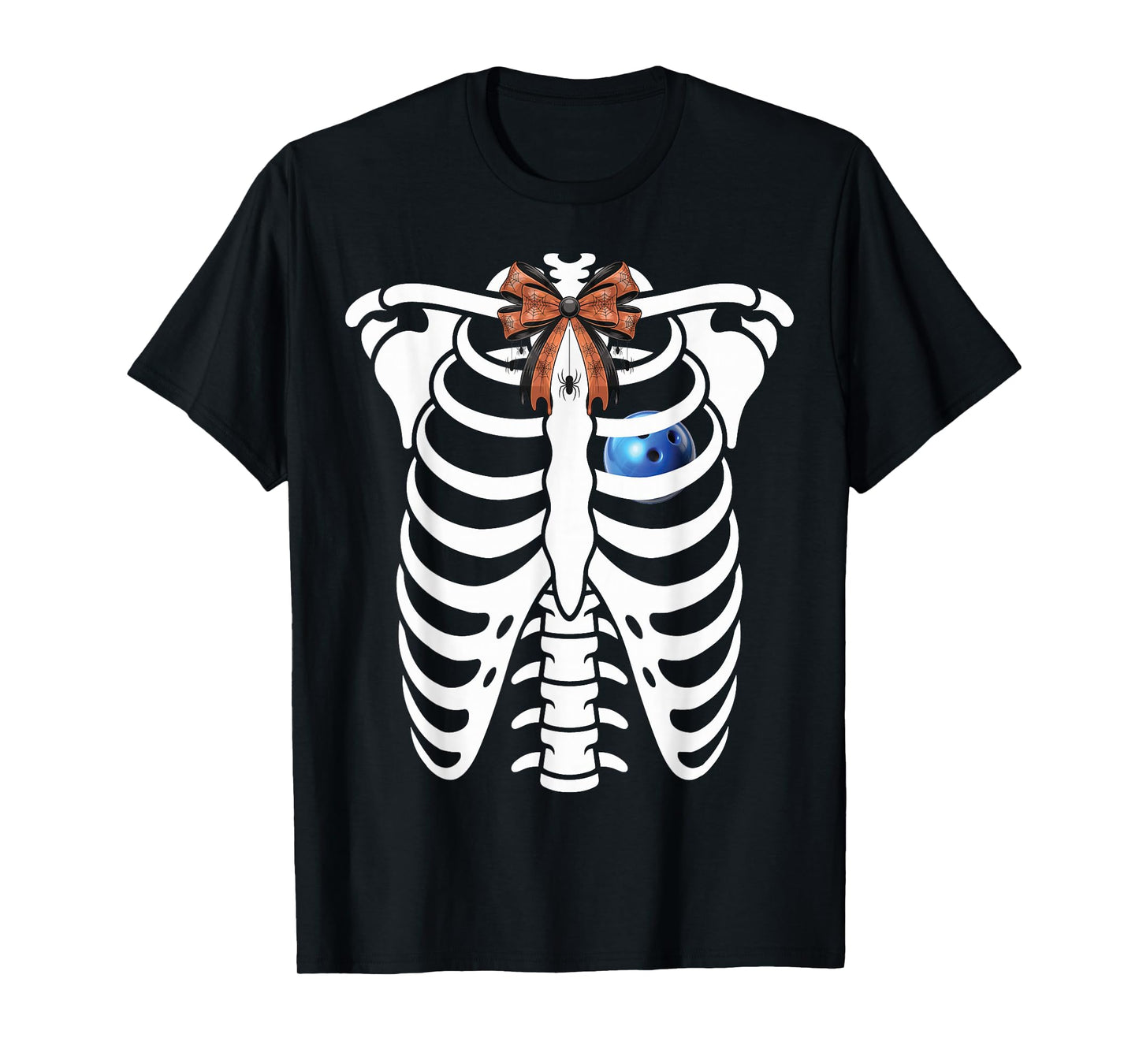 Skeleton Rib cage Halloween Bowling Costume Lovers T-Shirt