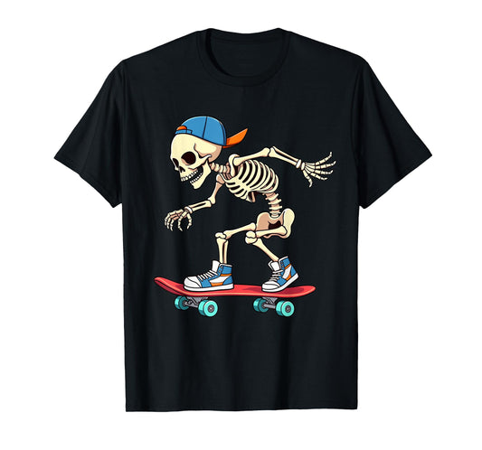 Skeleton Skateboarding Skater Street Skating Boys Kids T-Shirt