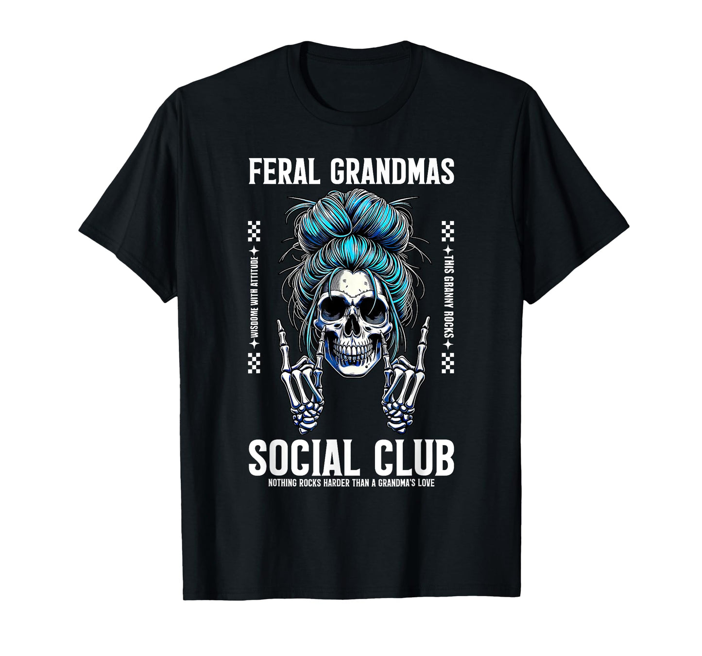 Funny Feral Grandmas Club Skeleton Coffee Grandmother Mom T-Shirt