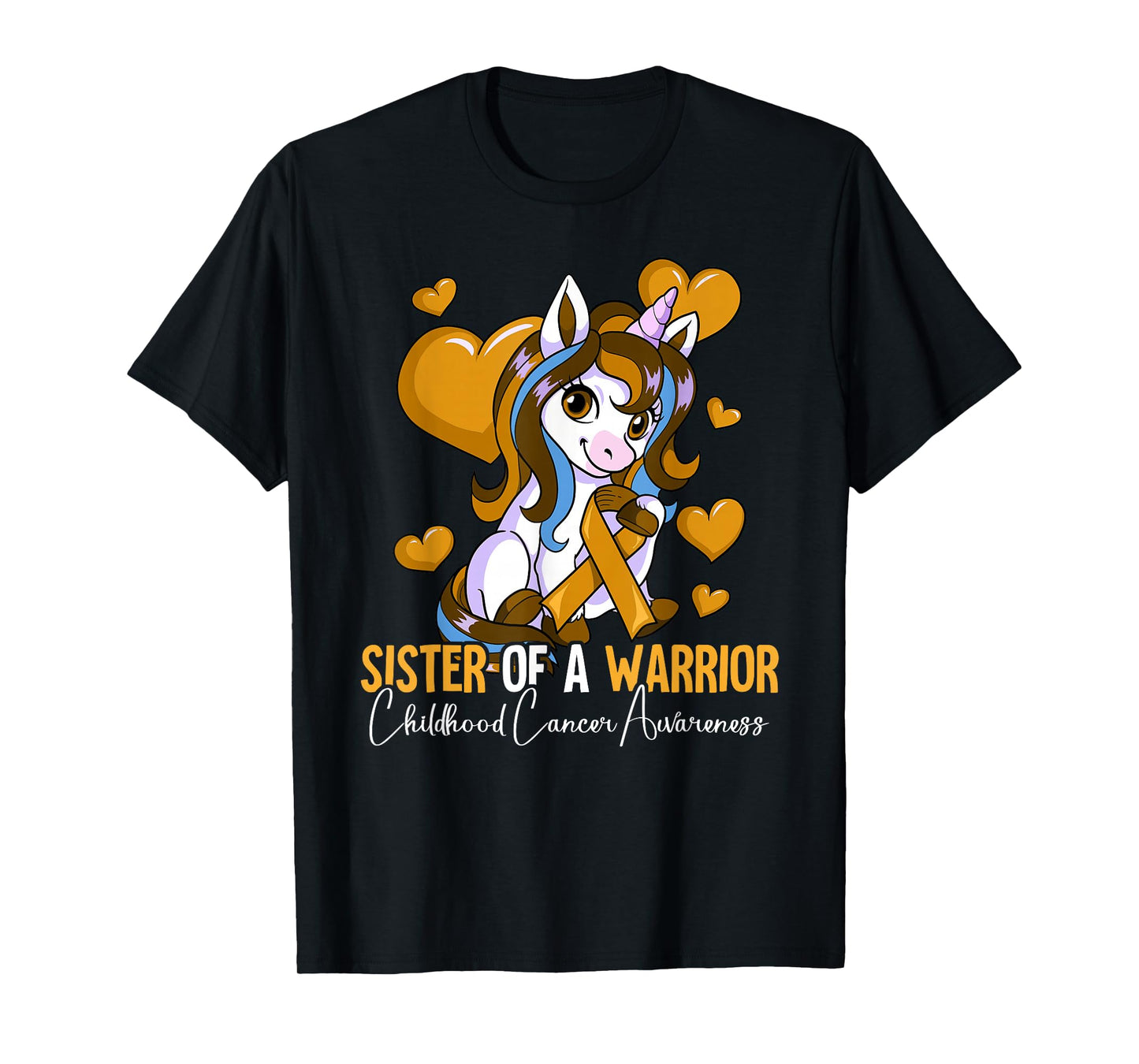 Sister Of A Warrior Childhood Cancer Awareness T-Shirt