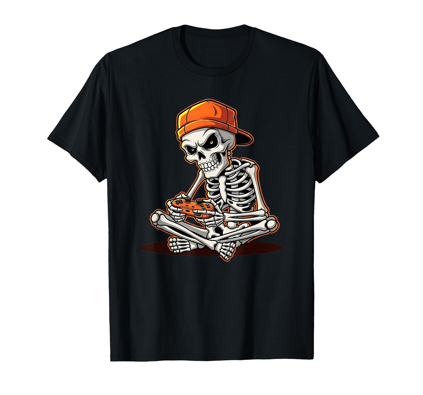 Halloween Skeleton Gamer Video Gaming Funny Skeleton T-Shirt