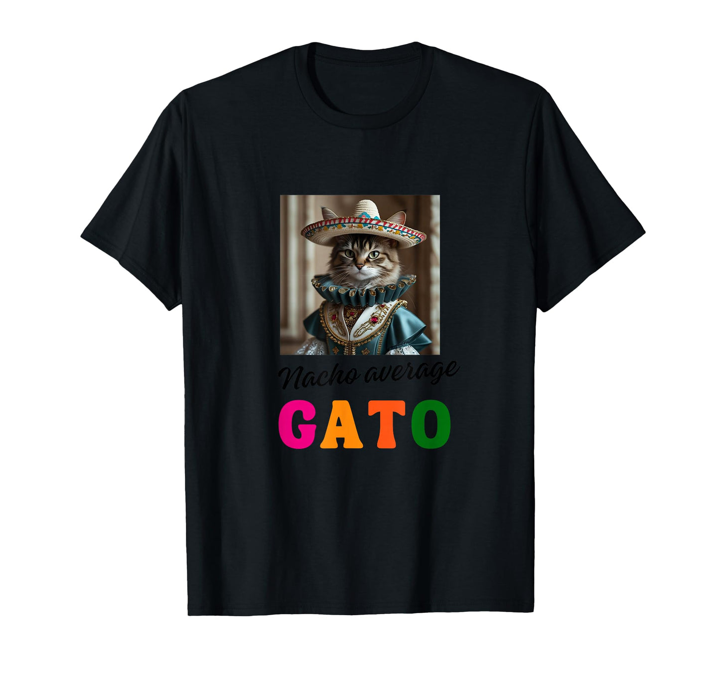 Gato Funny Cat Latino for Men Women Girls Kids Fiesta Tacos T-Shirt