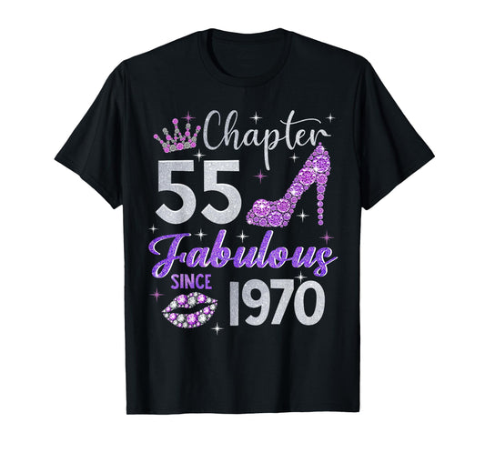 Chapter 55 Fabulous Since 1970 55th Birthday Women Girl T-Shirt