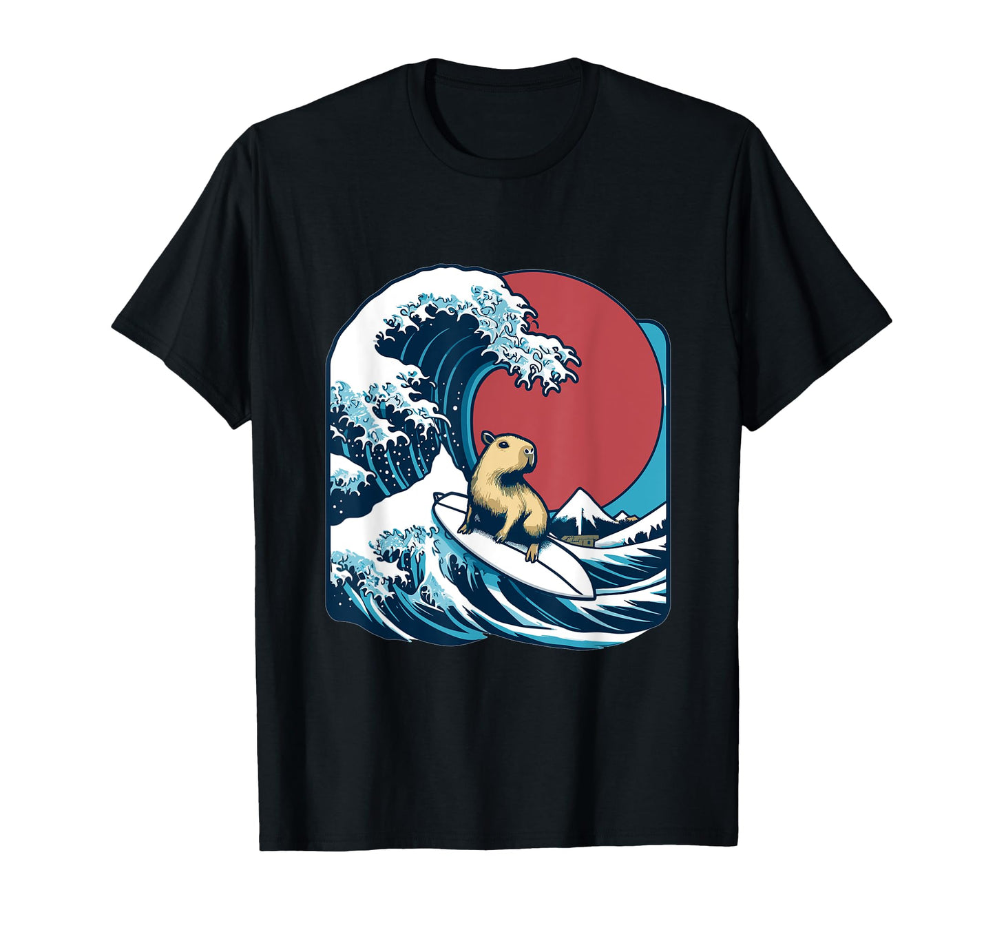 Wave Capybara Surfing Rodent T-Shirt