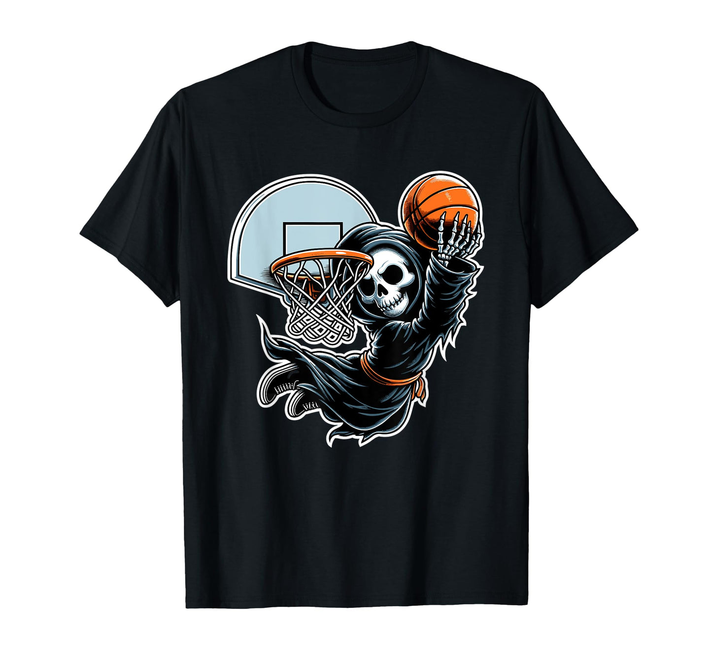 Grim Reaper Basketball Player Funny Halloween T-Shirt