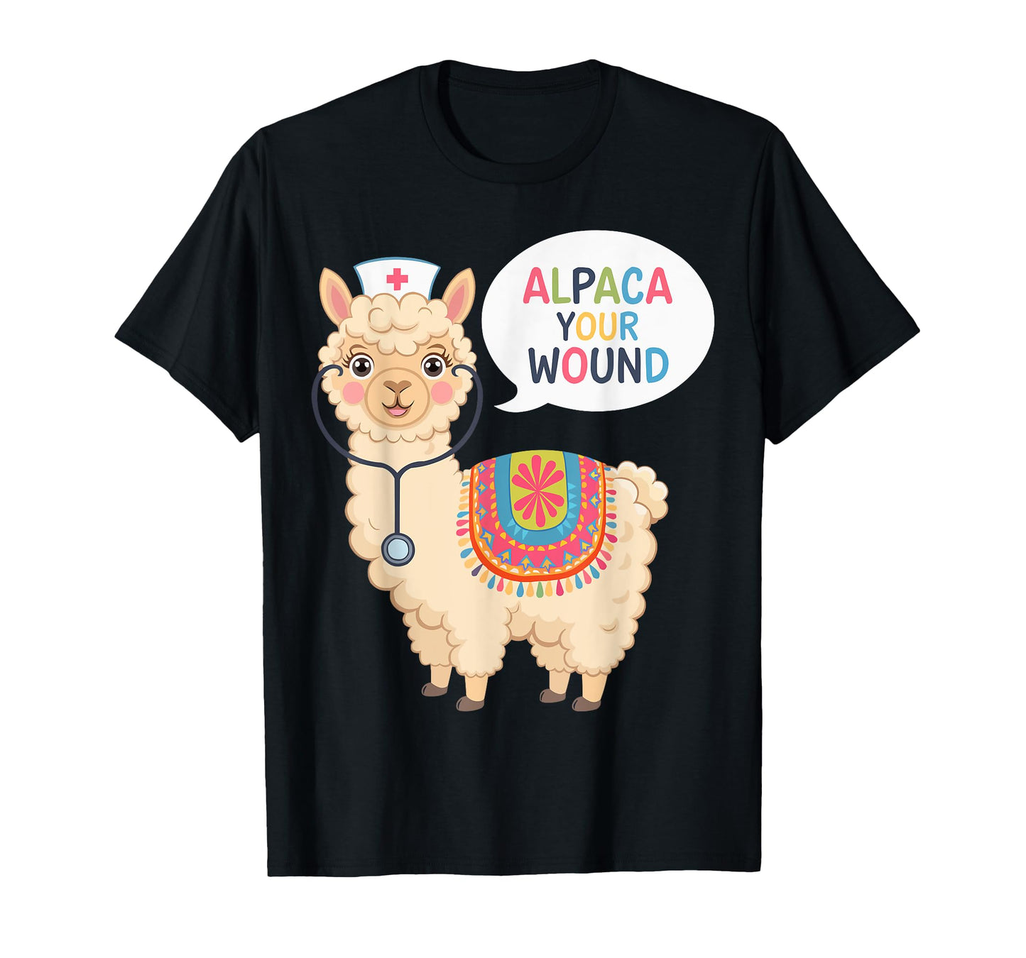 Funny Wound Care Nurse Alpaca Wound Care Nursing T-Shirt