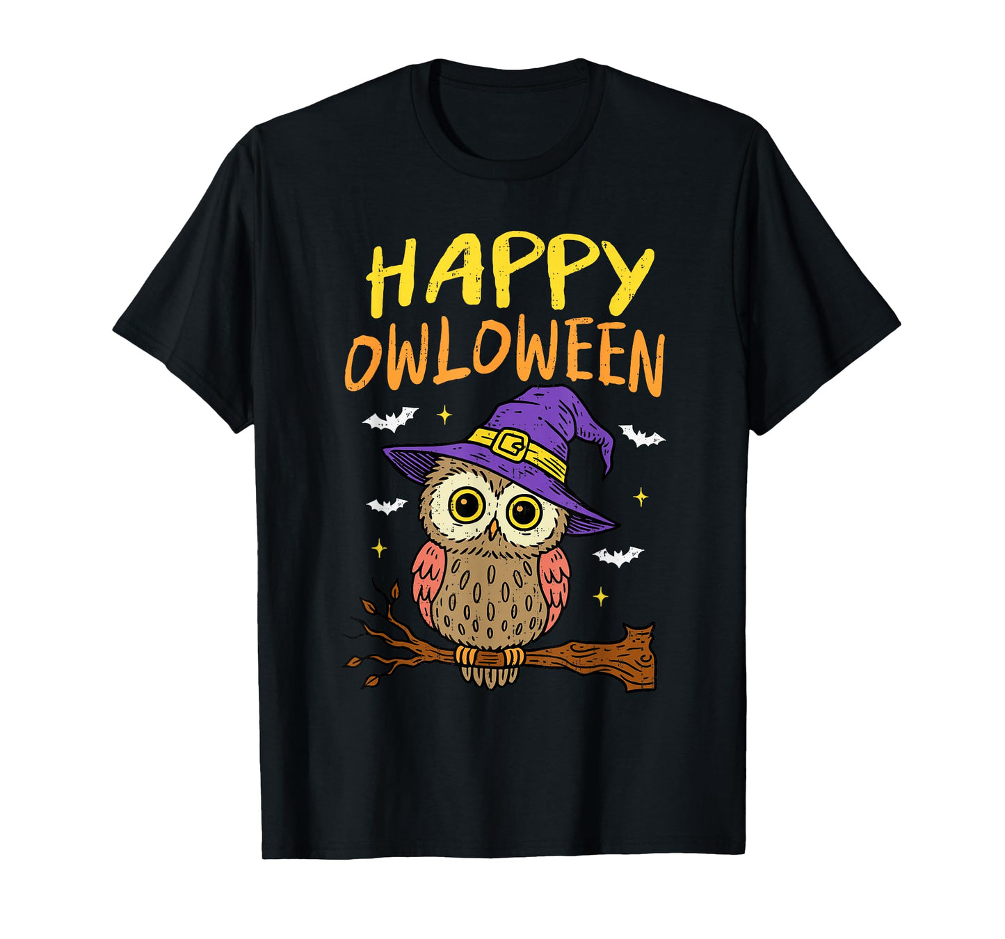 Spooky Owl Happy Owloween Witch Funny Halloween Bird Animal T-Shirt