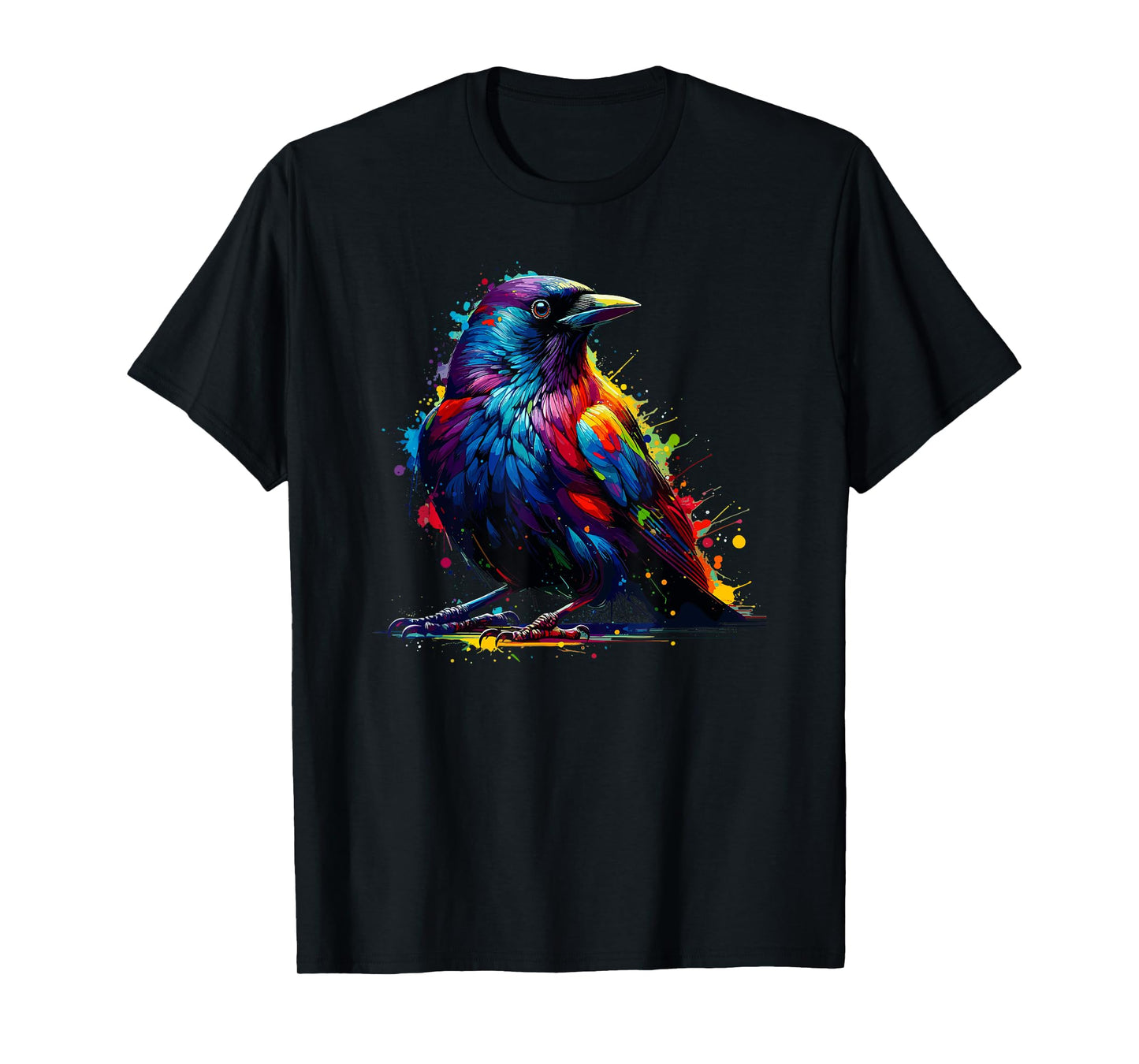 Splash Art Common Blackbird Birdwatcher Birdwatching T-Shirt