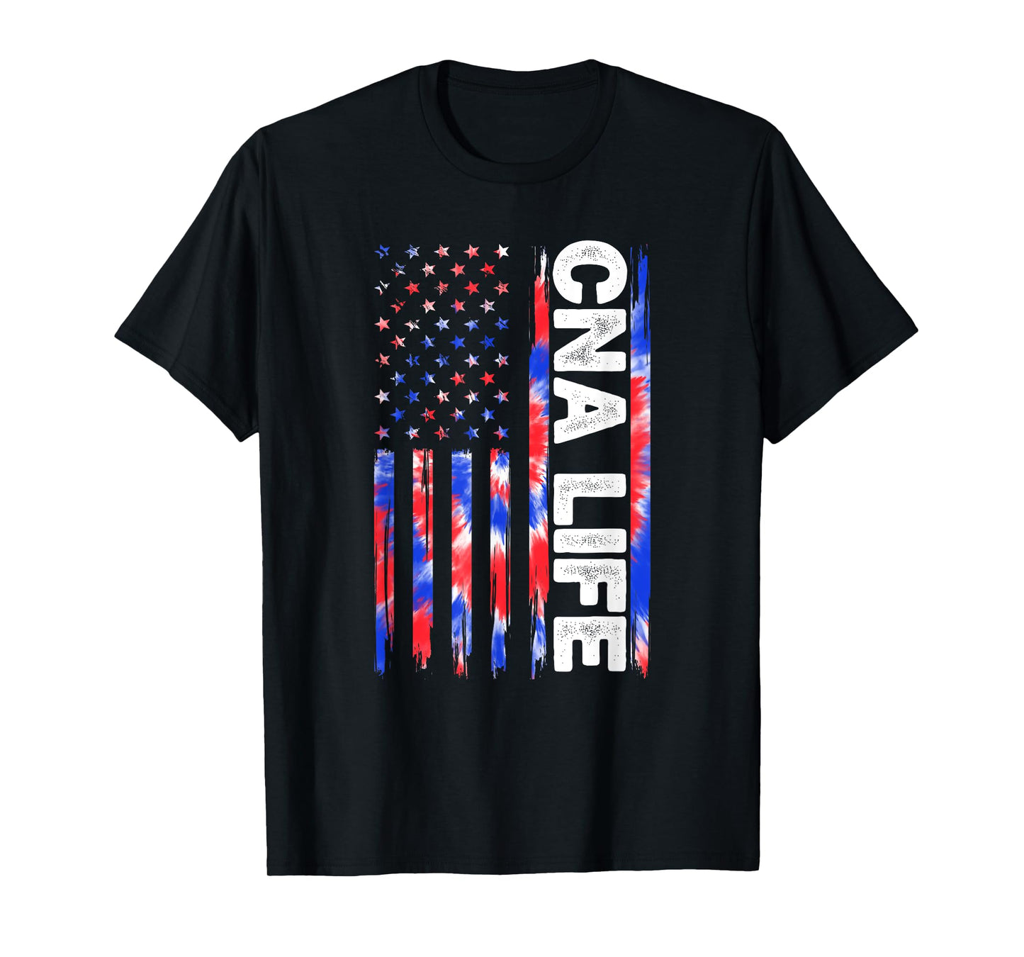 CNA Life Nurse Tie Dye American Flag Fourth 4th Of July CNA T-Shirt for Women Men