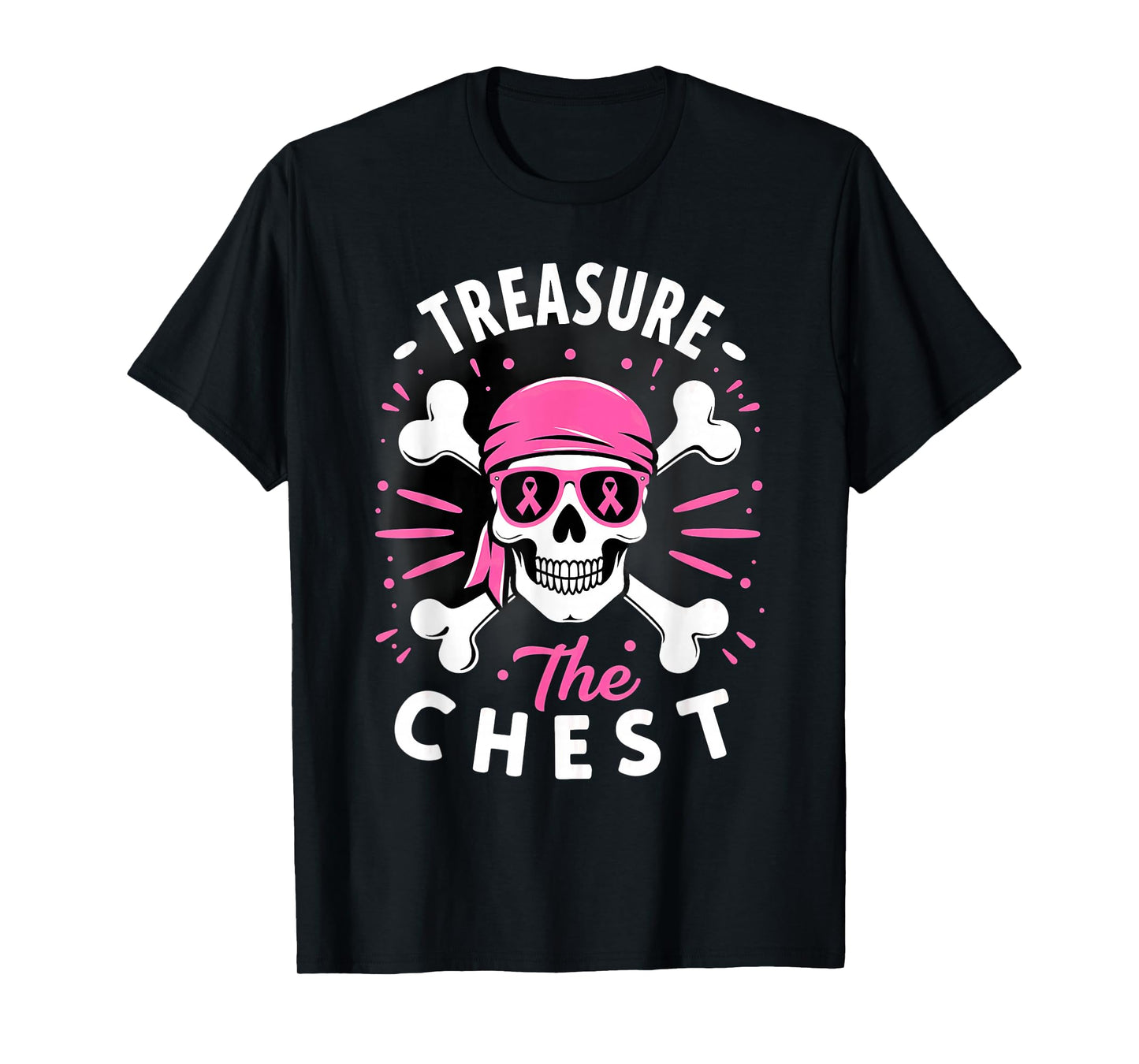 Breast Cancer Awareness Pirate Treasure the Chest T-Shirt