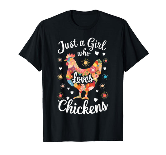 Just a Girl Who Loves Chickens Mom Chicken Shirts for Women T-Shirt