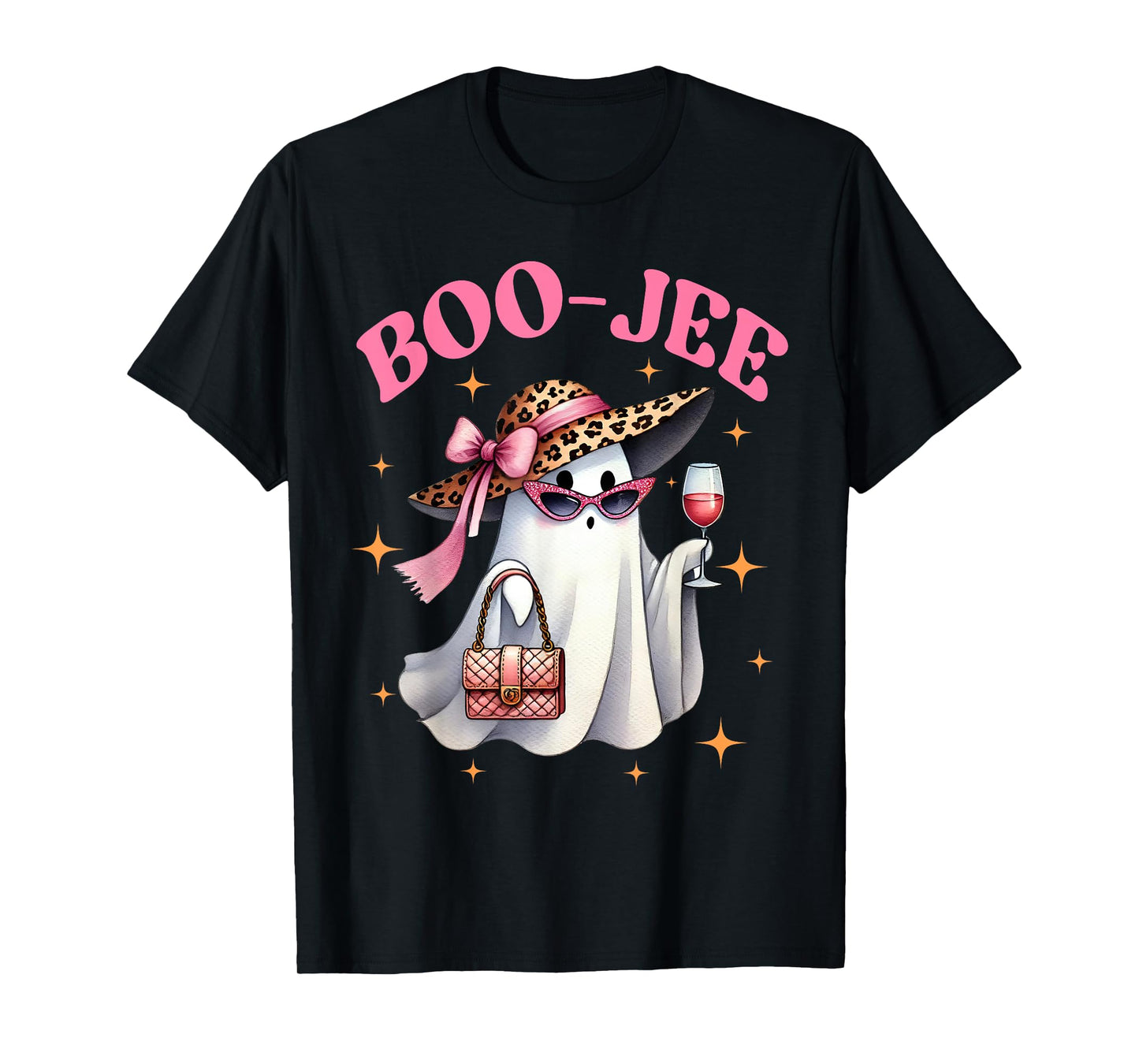 Spooky Season Cute Ghost Funny Halloween Boujee Boo-JEE T-Shirt