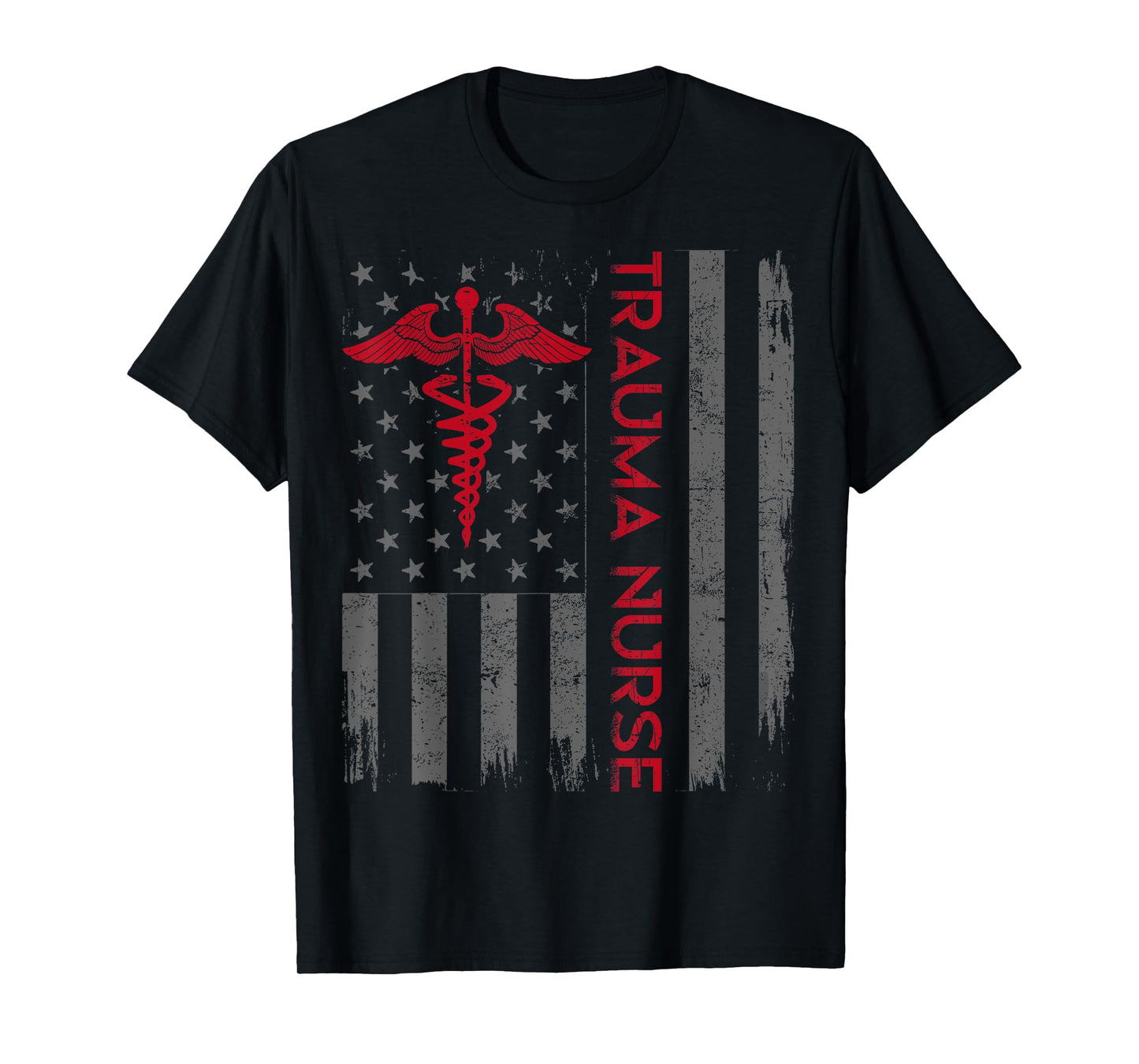 Trauma Nurse Care American Flag Patriotic T-Shirt