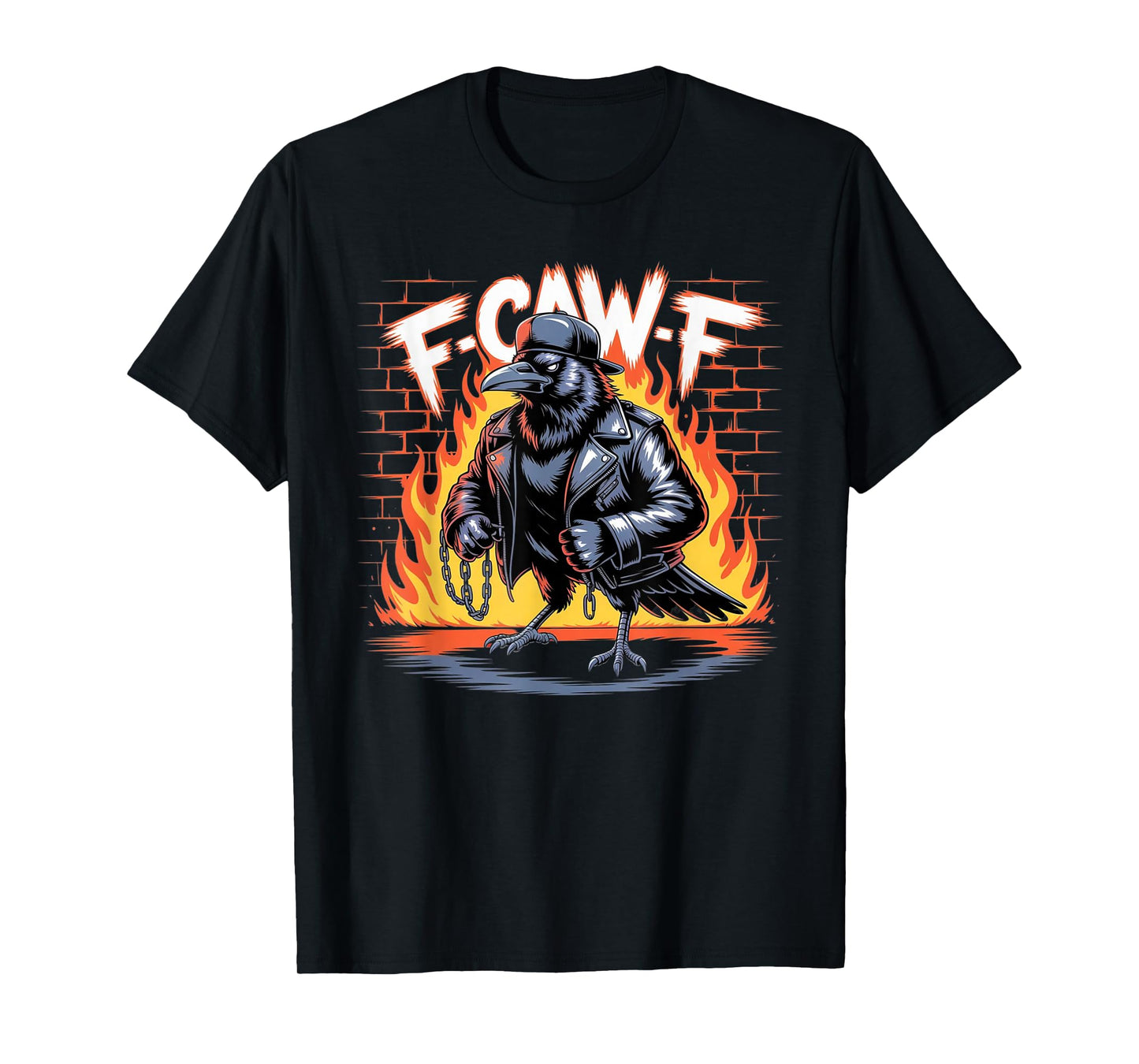 F-CAW-F Crow Cool Raven Punk Rock Streetwear Halloween Squad T-Shirt