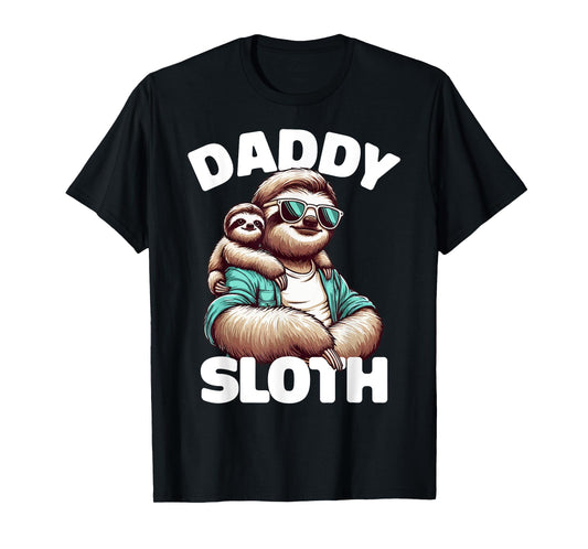 Daddy Sloth Sunglasses Funny Tee Father's Day Sloth Dad T-Shirt