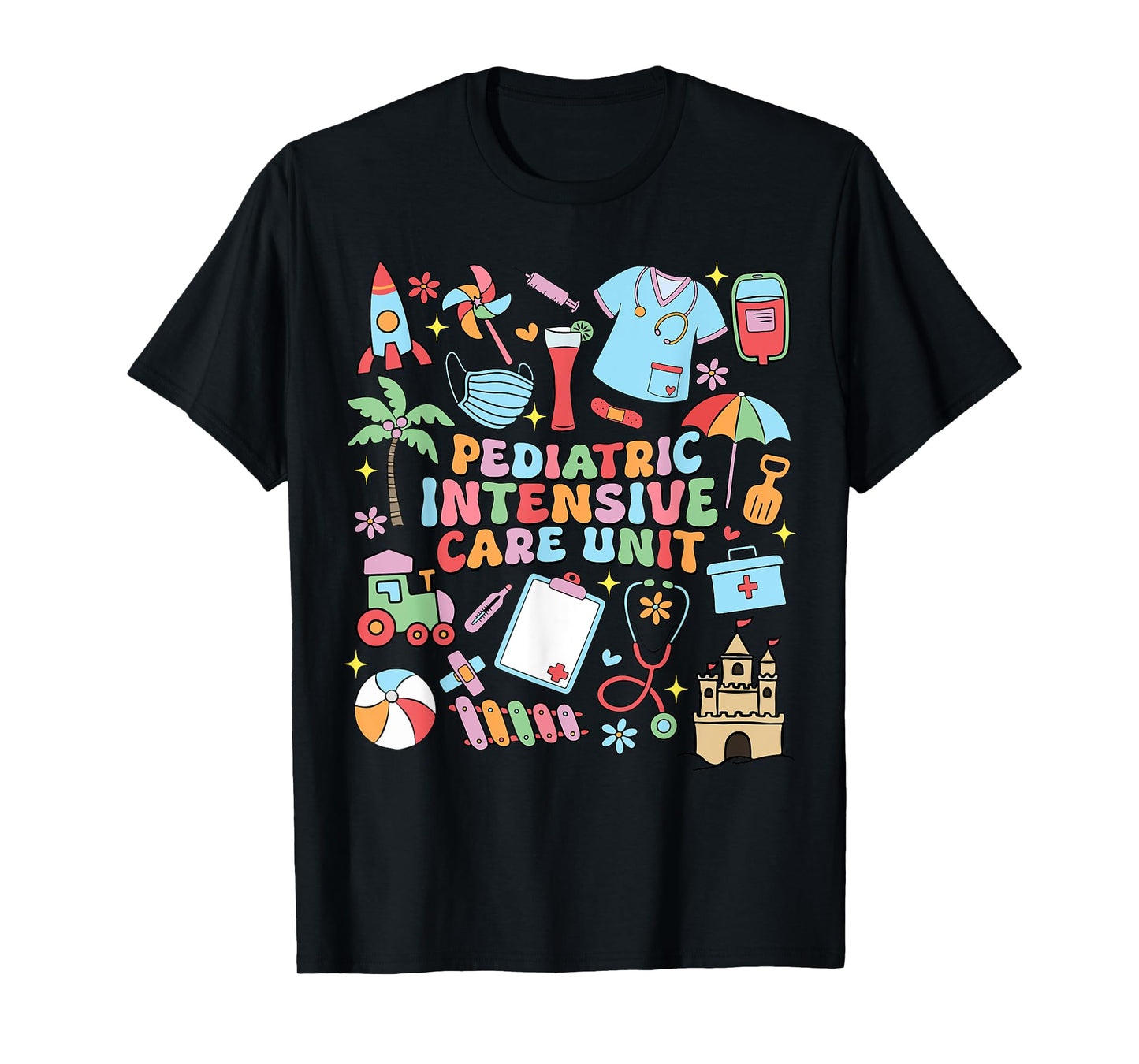 Pediatric Intensive Care Unit Summer Vibes PICU Nurse T-Shirt