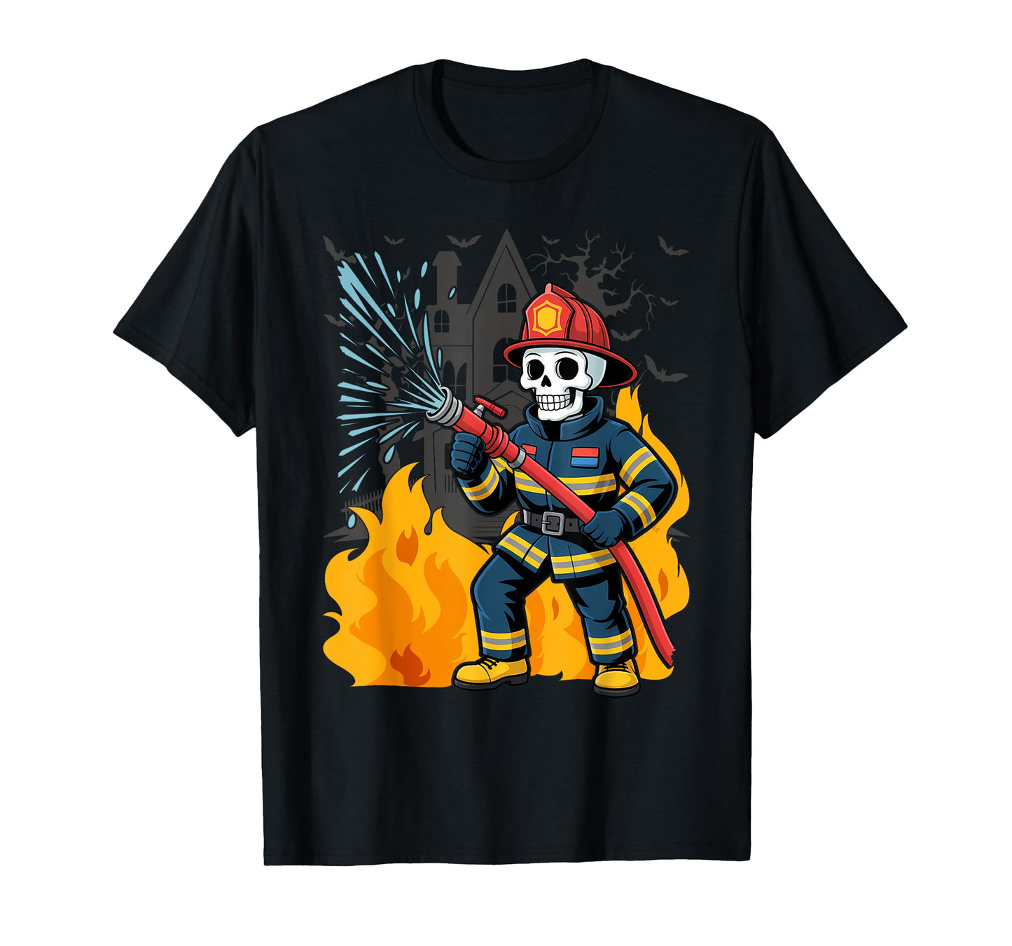 Halloween Skeleton Firefighter T-Shirt