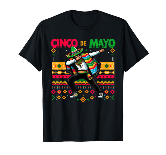 Dabbing Mexican Poncho Cinco De Mayo Fiesta T-Shirt