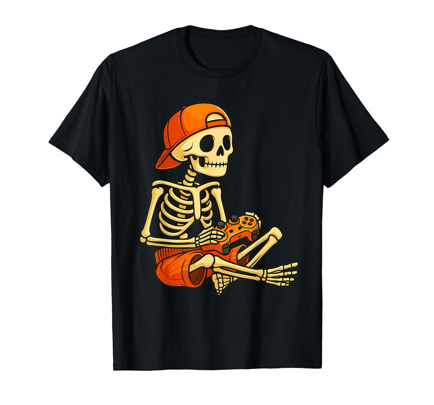 Funny Skeleton Gamer Halloween Video Game Costume T-Shirt
